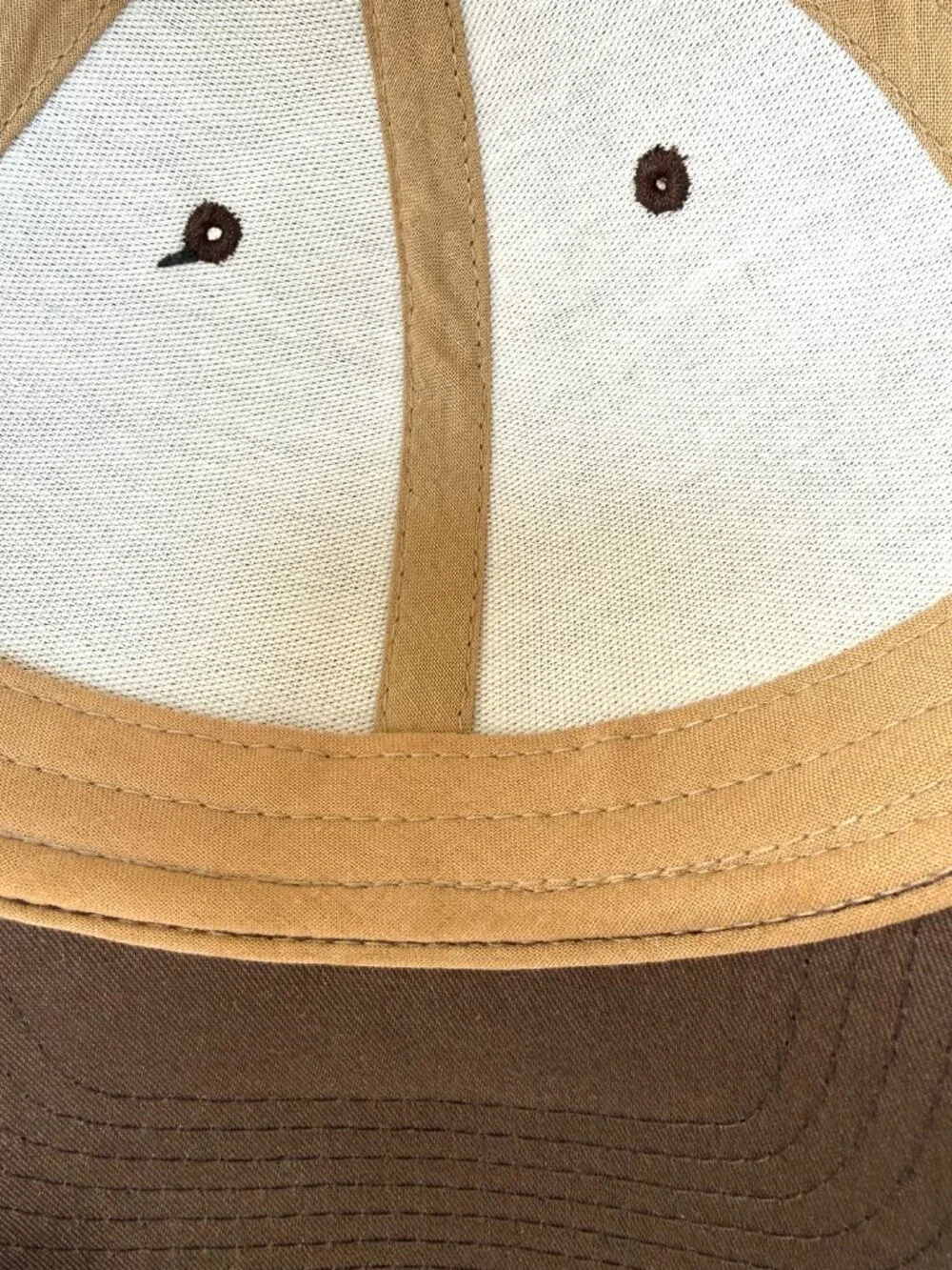 Vtg Yupoong The Great Lakes State Trucker Hat Mesh Snapback Leather Patch Khaki